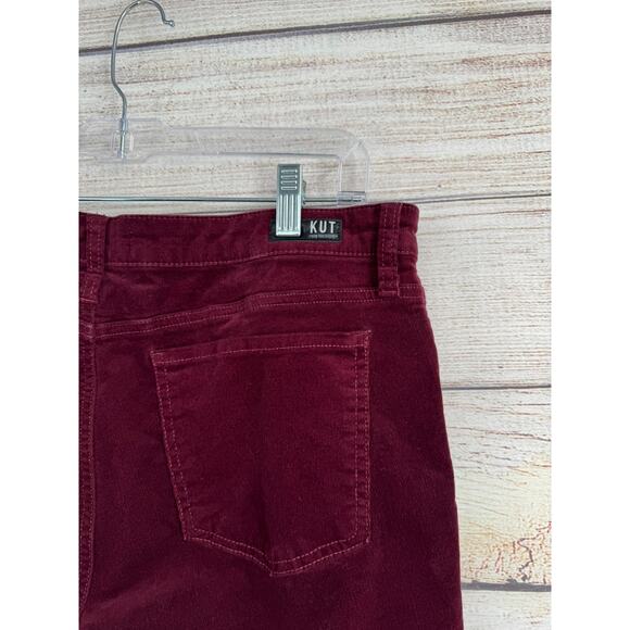 Kut from the Kloth Karen Baby Bootcut Corduroy Jeans Womens 12 Burgundy Wine - Picture 4 of 11